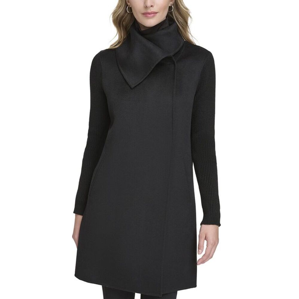 Kenneth Cole Womens Wool-Blend Medium Jacket, Black